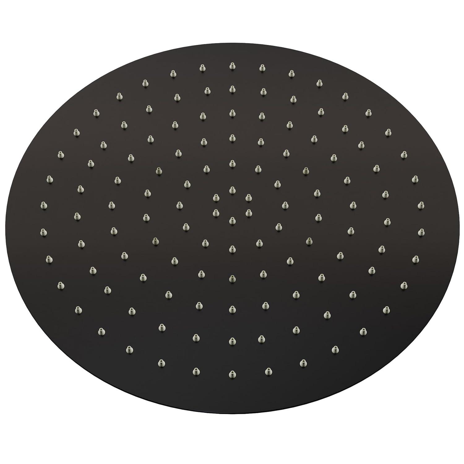 1-Spray Patterns with 2.5 GPM 12 in. Round Wall Mount Rain Fixed Shower Head in Matte Black