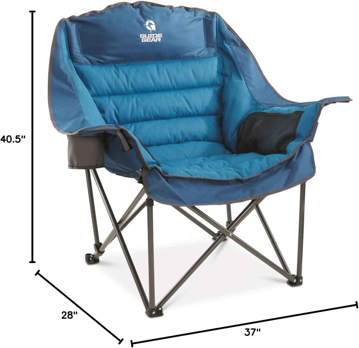 Guide Gear Blue Oversized XL Padded Camping Chair with Arms