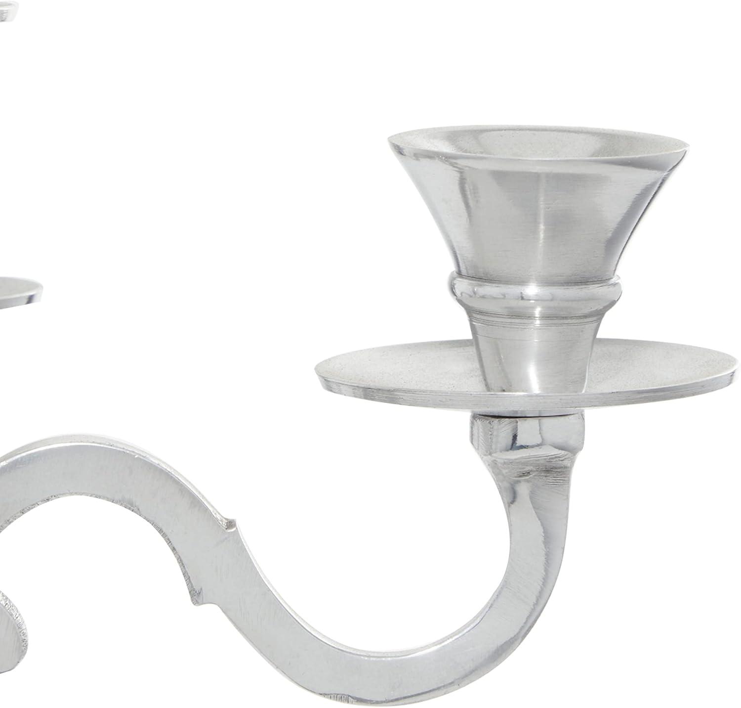 DecMode 5 Holder Silver Aluminum Metal Candelabra