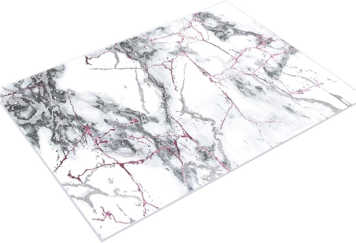 SAFAVIEH Craft Paul Abstract Marble Area Rug, 8' x 10', Grey/Wine