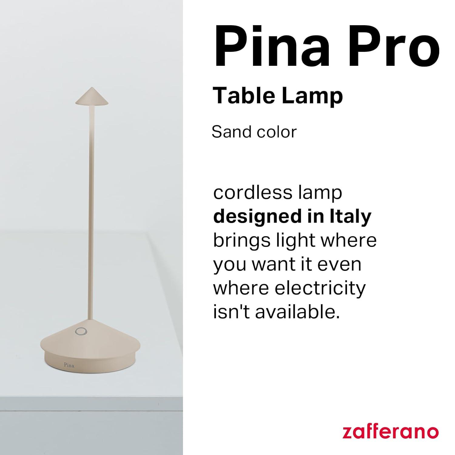 Pina Pro Sand Brown Metal Table Lamp by Zafferano America 11.4"