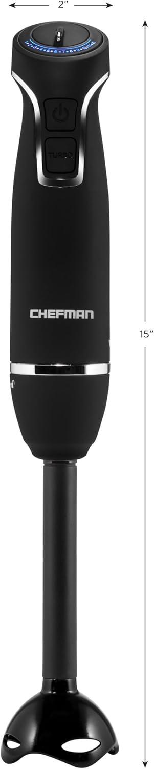 Chefman 12-Speed Black Stainless Steel Immersion Blender