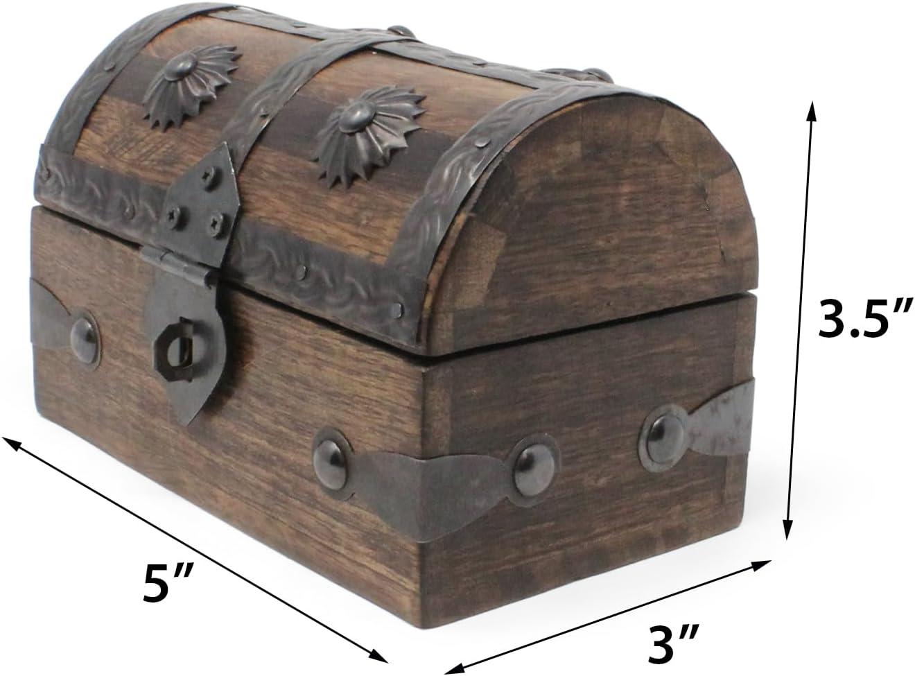 Nautical Cove Treasure Chest Keepsake and Jewelry Box Wood - Toy Treasure Box Large (8x6x6)