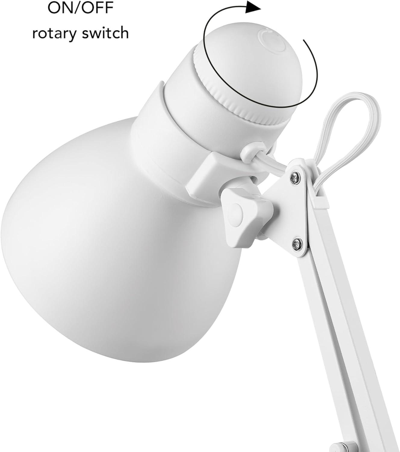 28" Architect Swing Arm Kids' Desk Lamp Matte White - Globe Electric: UL Listed, Metal Shade, 60W Max