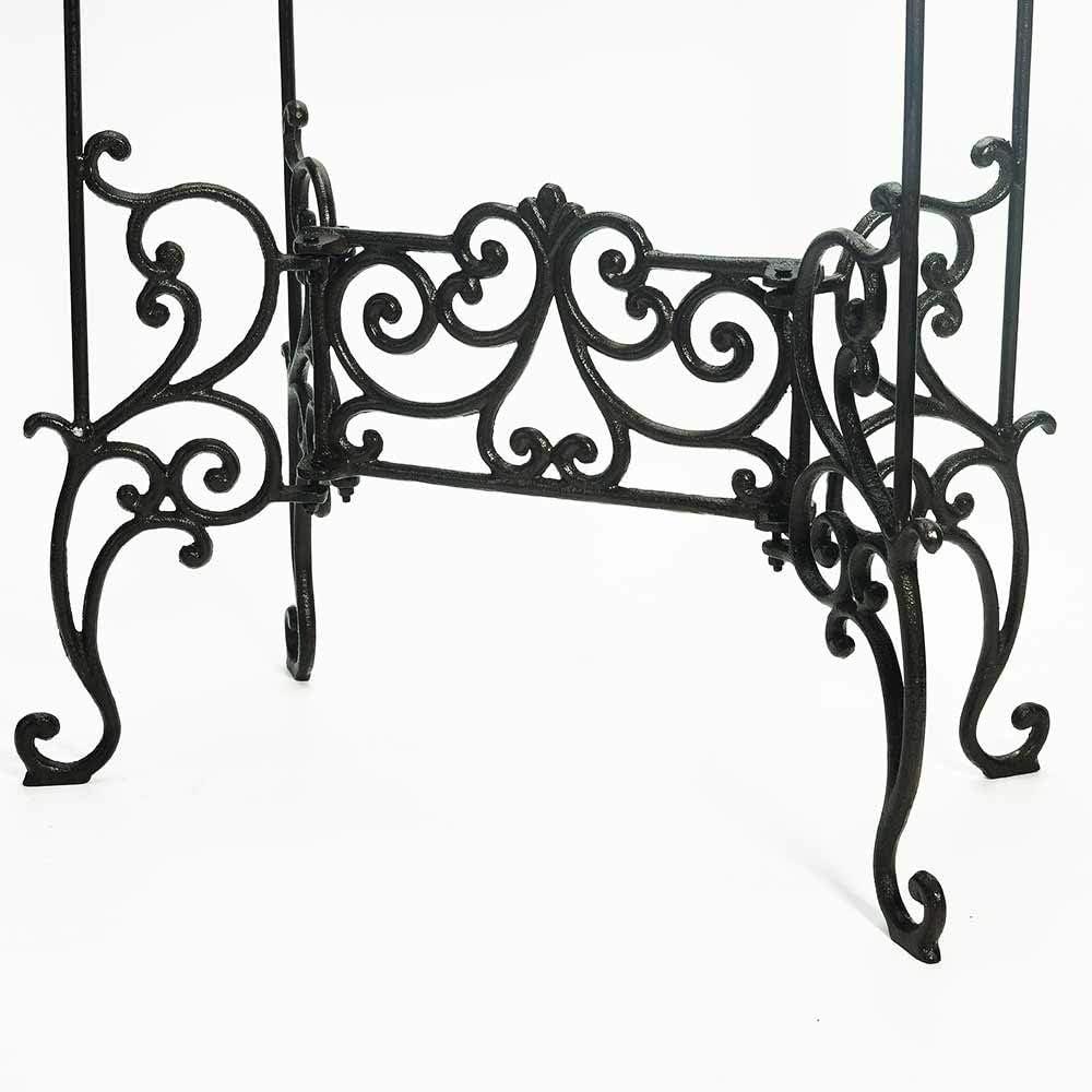 Vintage Black Cast Iron Plant Stand Table