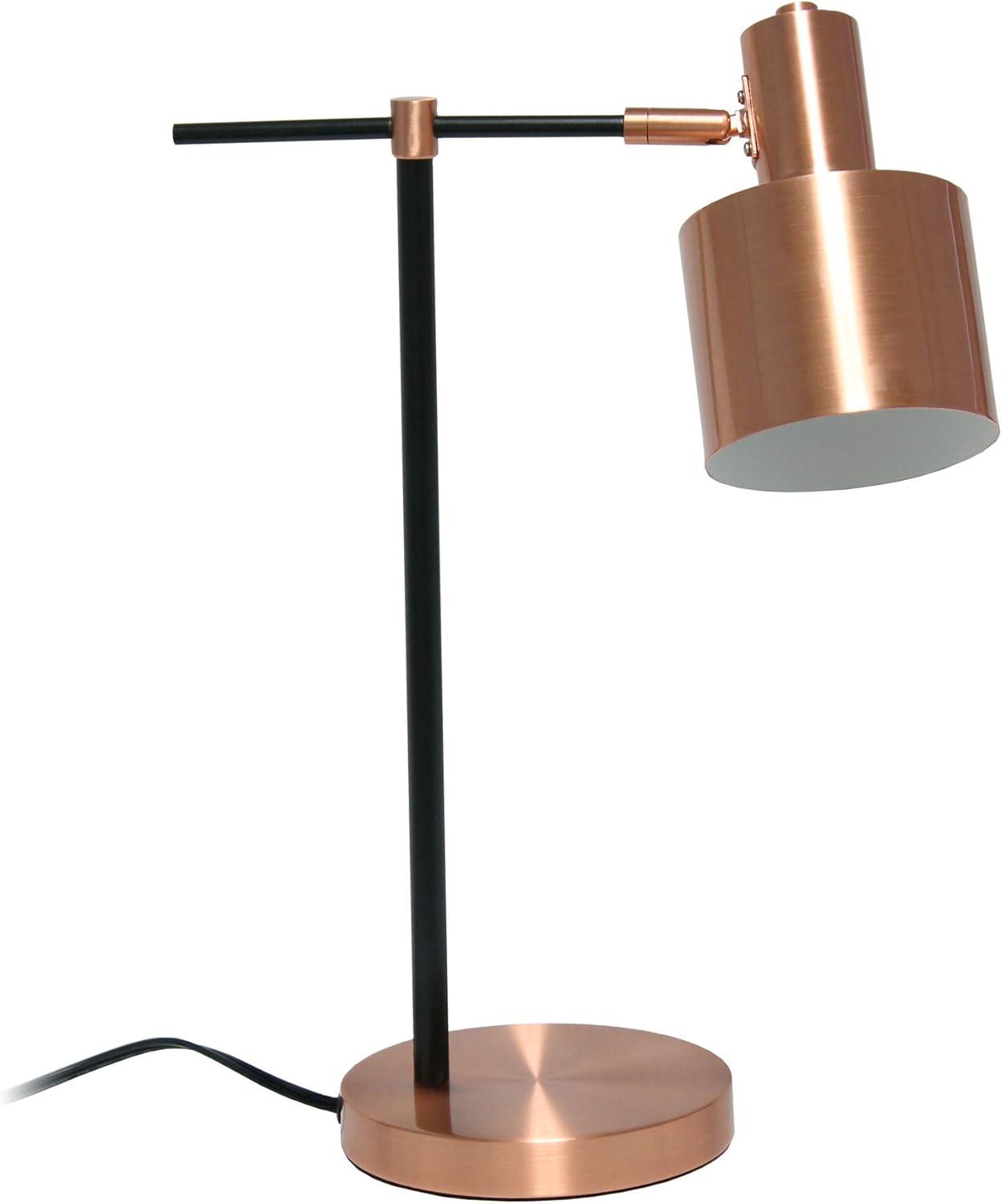 Simple Designs Metal Table Lamp, Rose Gold