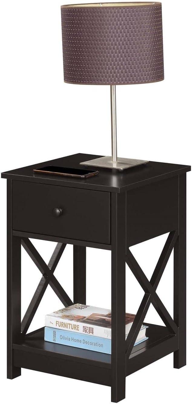 Convenience Concepts Oxford One-Drawer End Table in Espresso Wood Finish