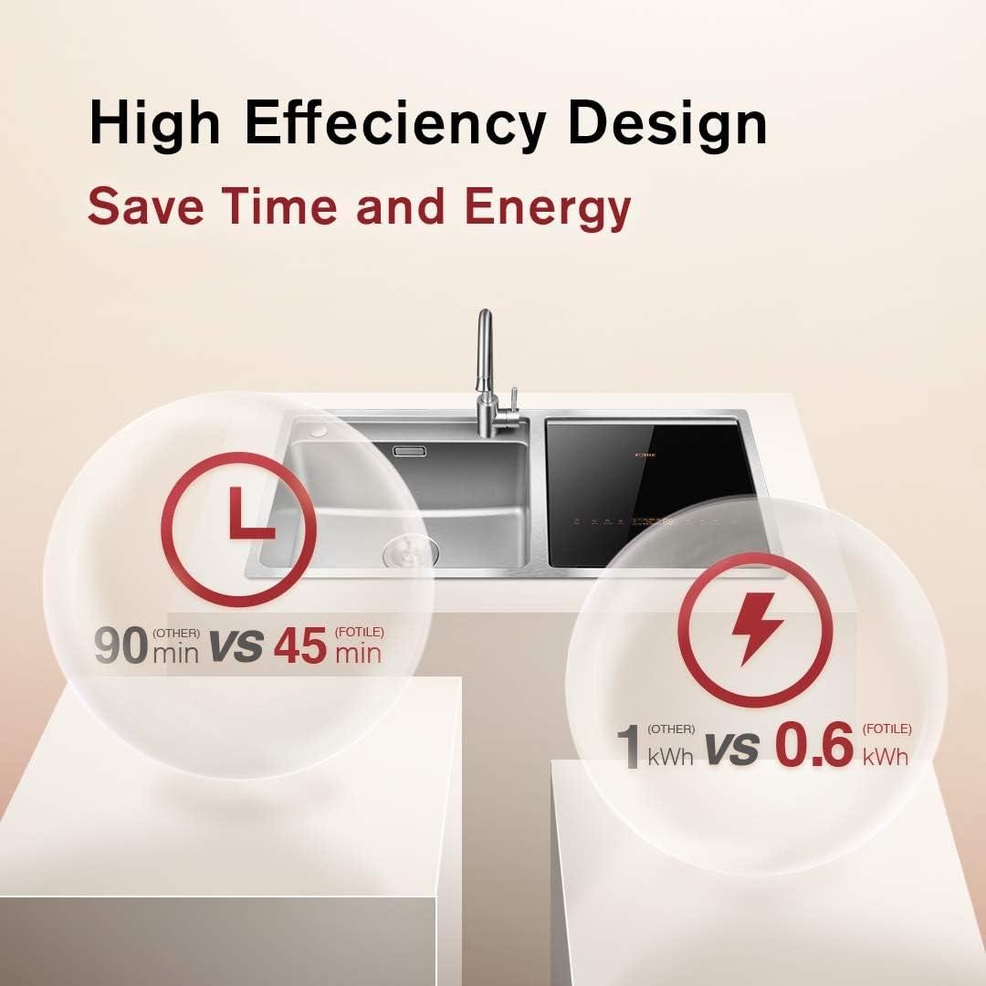 FOTILE FOTILE Right Orientation 2-In-1 In Sink Dishwasher 18-in Top Control Built-In Dishwasher, 57.8-dBA Standard Sound Level SD2F-P3