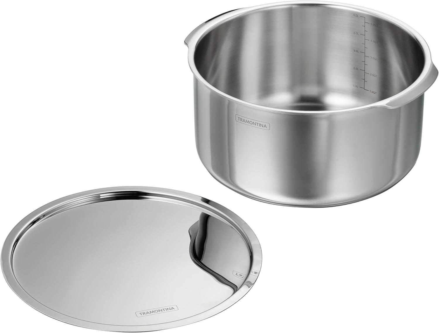 Tramontina Utsava Tri-Ply Clad Stainless Steel Tope with Lid, Patila Pot for Indian Cooking & Reviews | Wayfair
