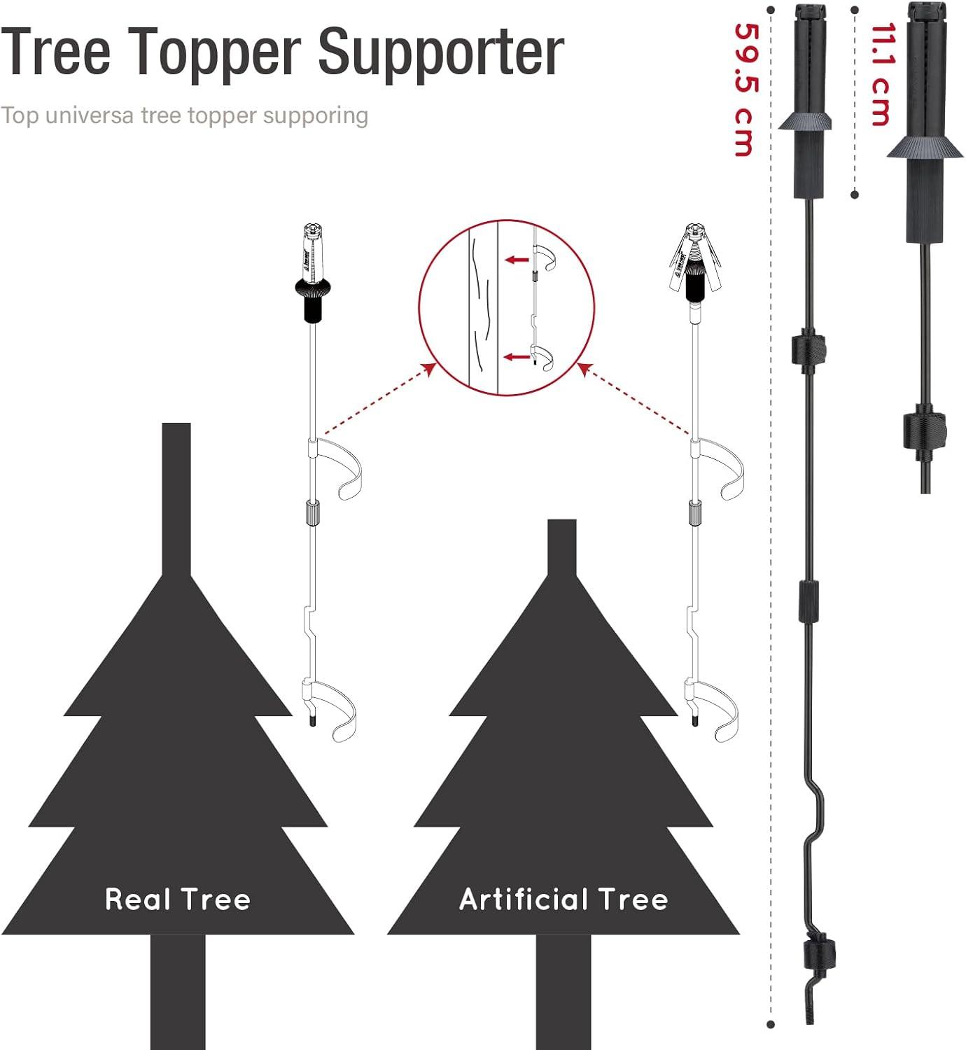 Universal Black Metal Christmas Tree Topper Holder