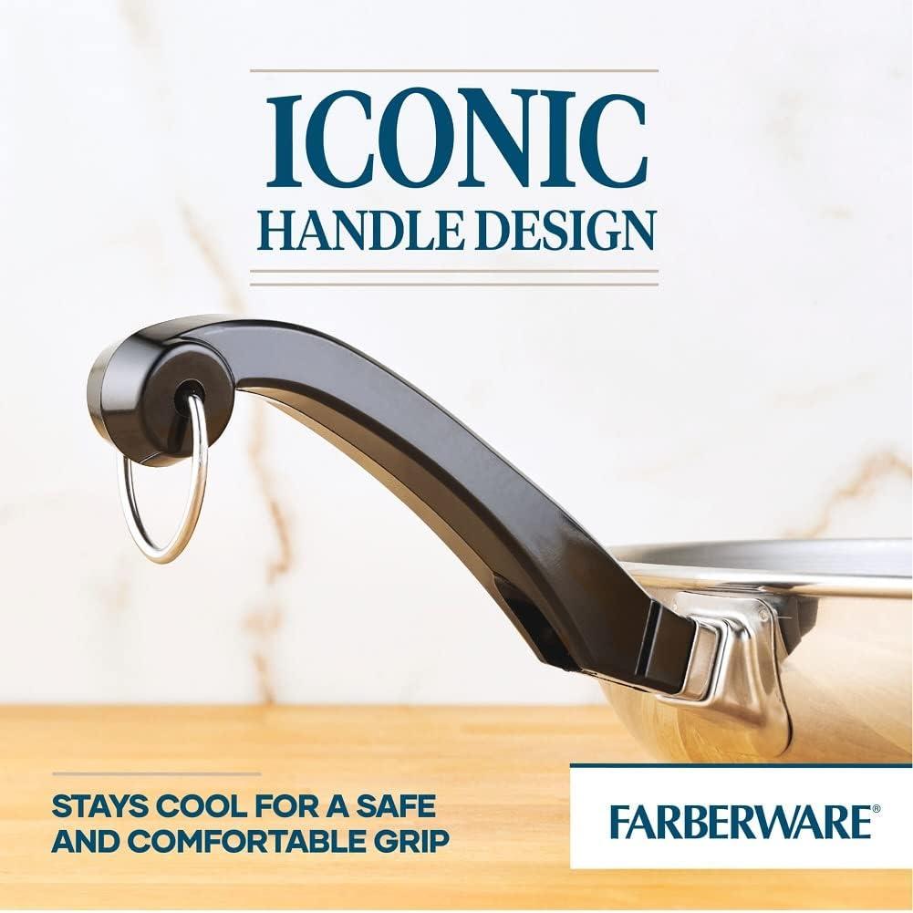 Farberware Classic Series 15pc Stainless Steel and Ceramic Cookware Pots and Pans Set Silver