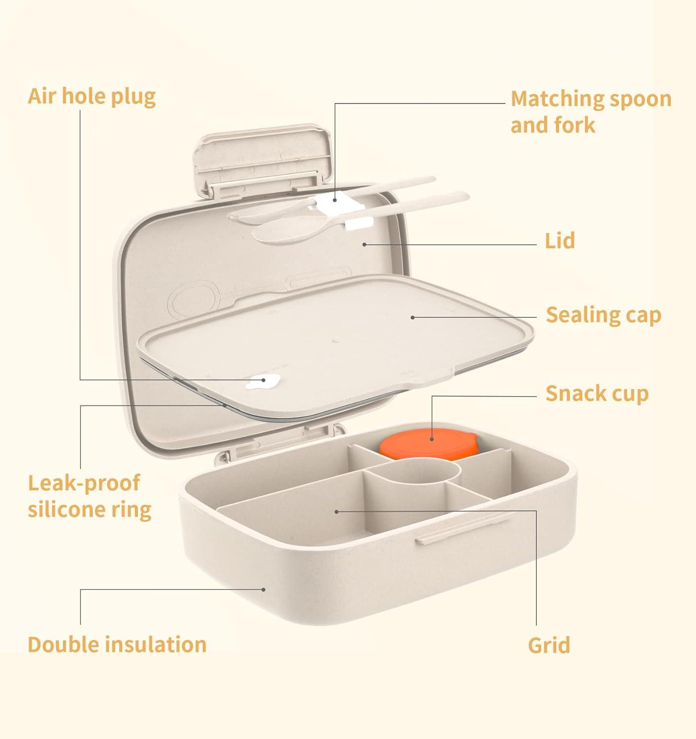 Eco-Friendly White Insulated Stainless Steel Bento Lunch Box