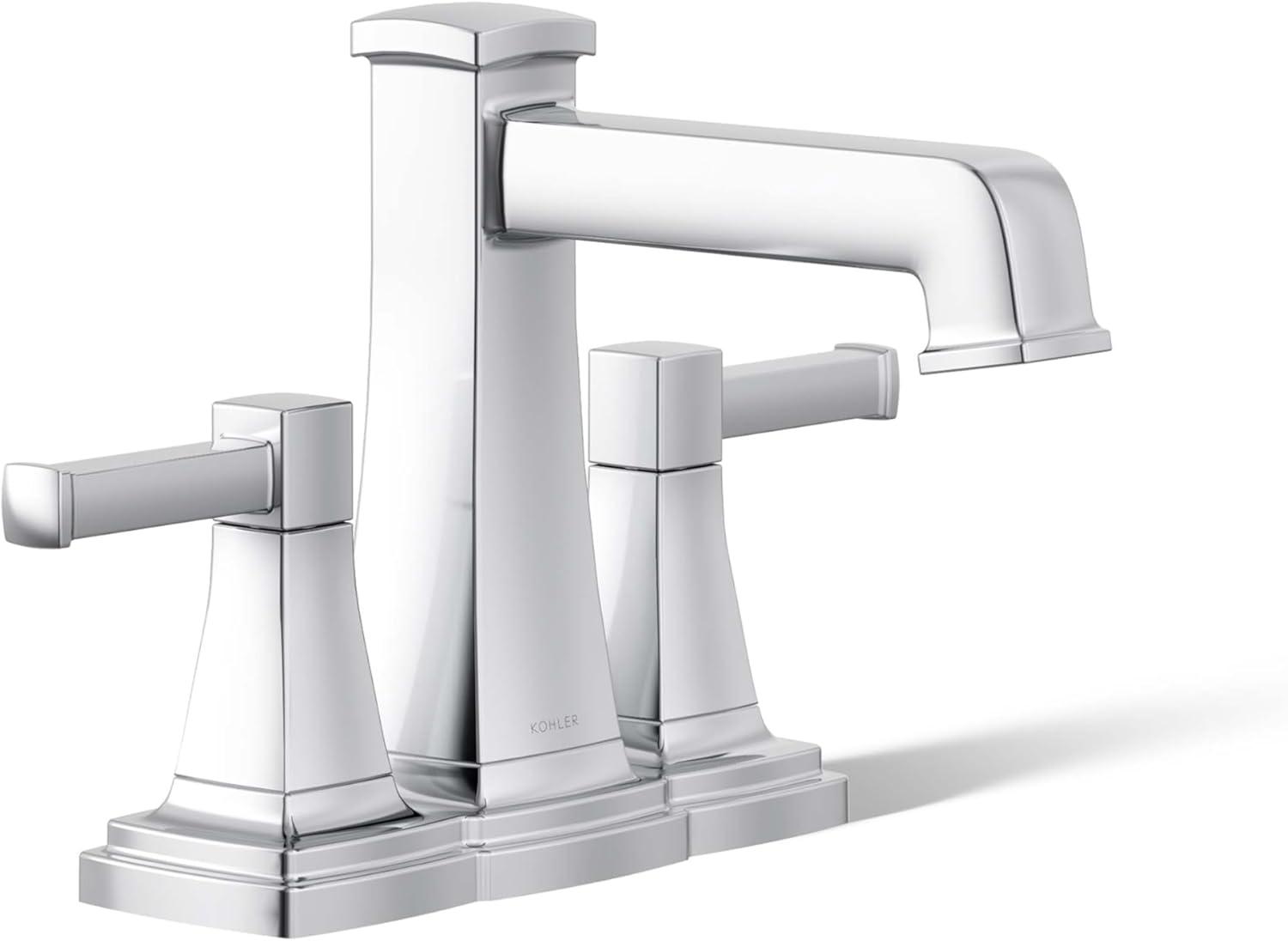 Polished Chrome Modern Square Bathroom Sink Faucet