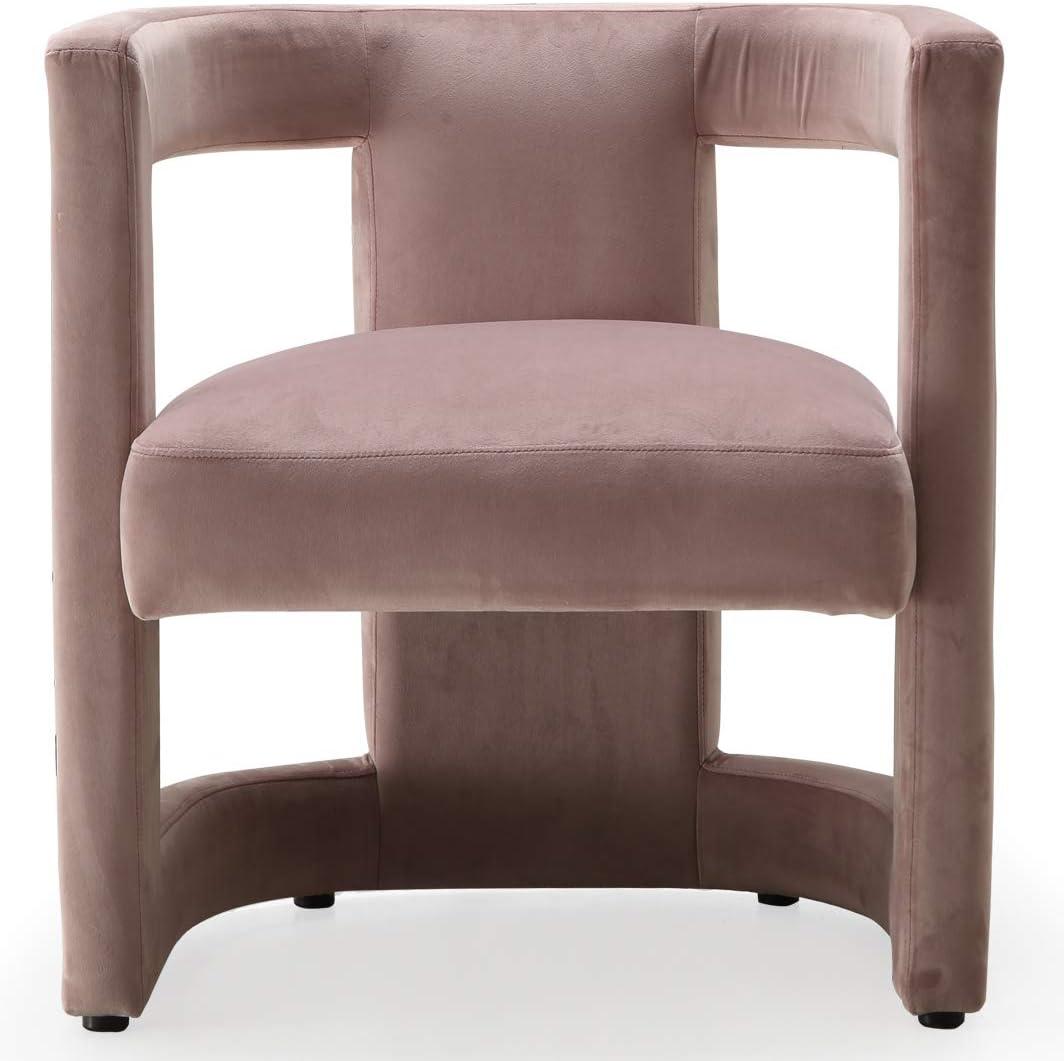 Blair Contemporary Pink Velvet Barrel Accent Chair