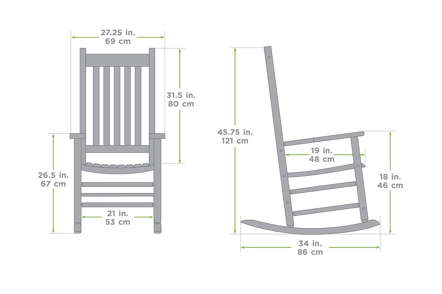 Comfortable Black Wooden Rocking Chair with Wavy Backboard - 68.5*86*115CM for Relaxation in Living Room or Patio