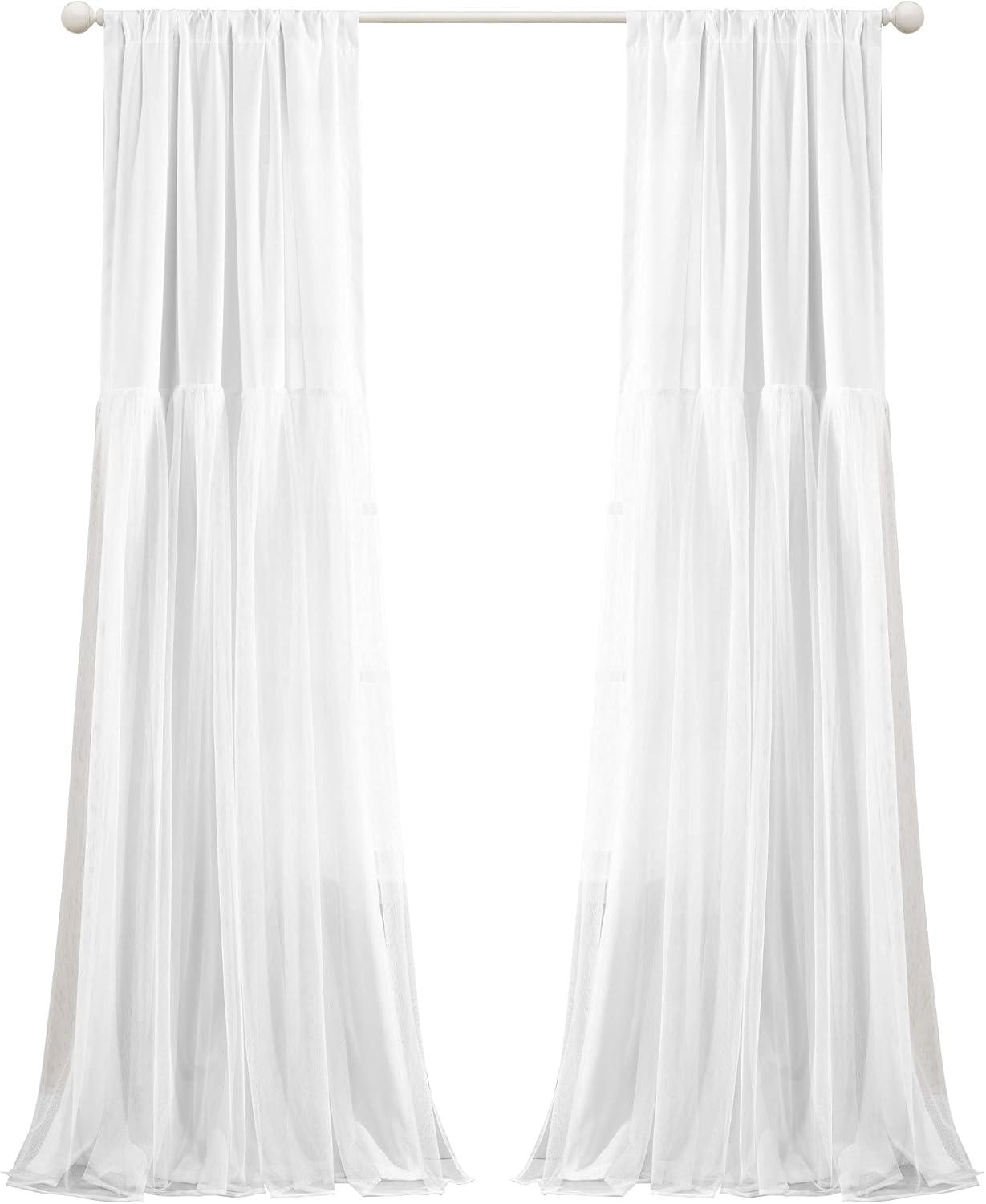 Polyester Semi Sheer Curtain Pair