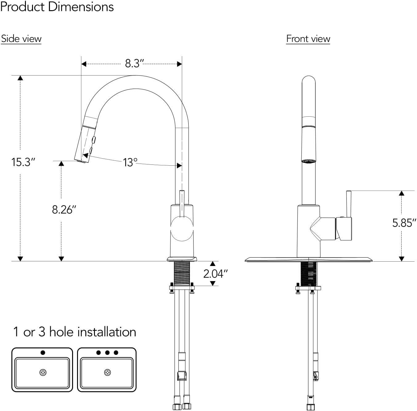 Chrome High-Arc Kitchen Faucet with Pull-Out Spray