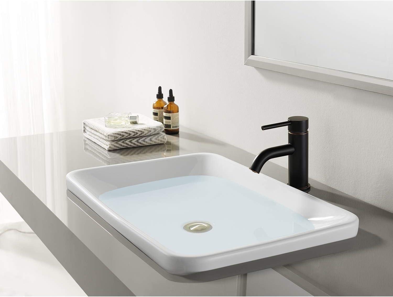 Fauceture LS8226DL Concord Single-Handle Bathroom Faucet with Push Pop-Up, Naples Bronze
