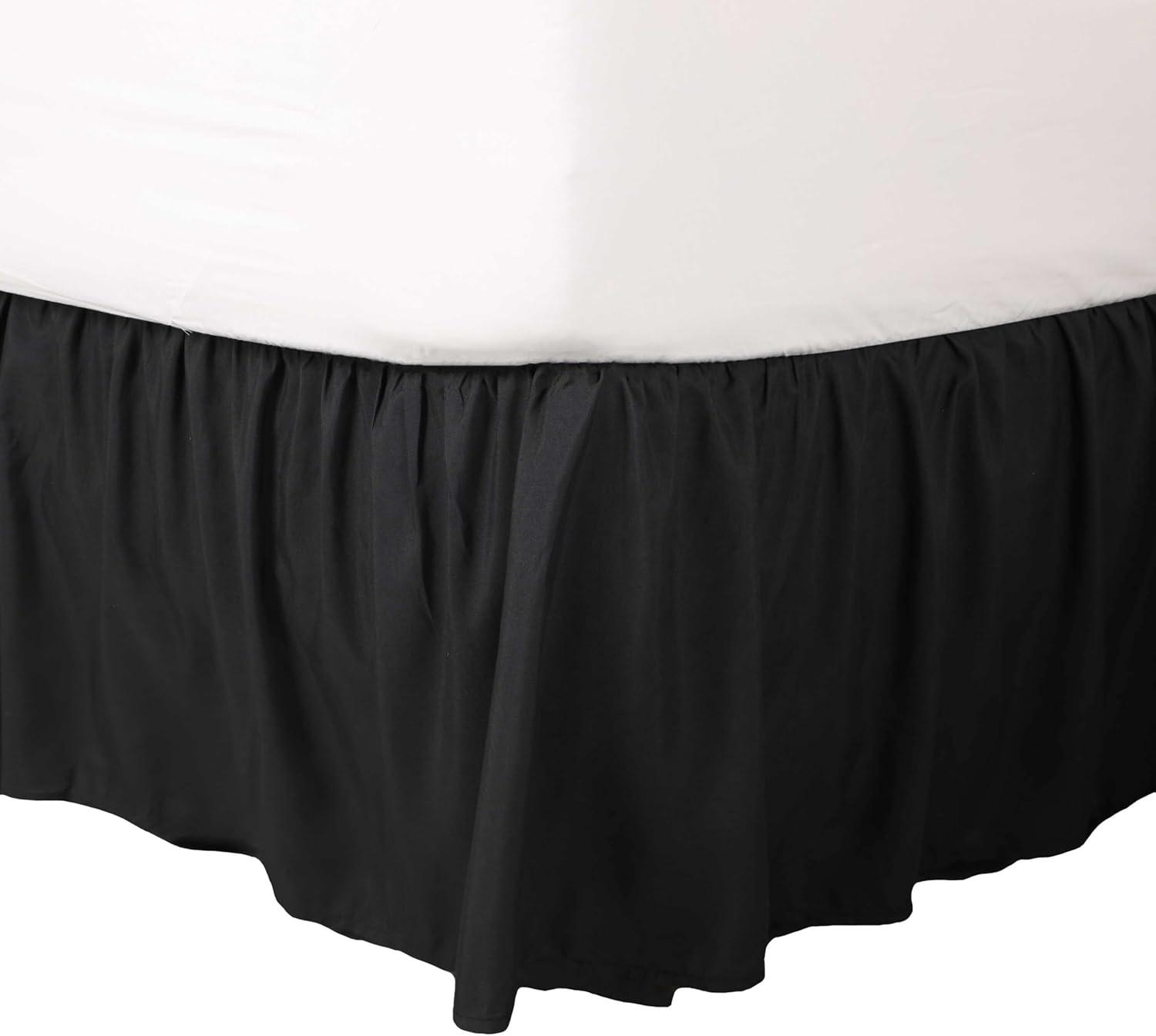 Martex Martex Ruffled Bed Skirt Easy Fit Lightweight 100% Microfiber Dust Ruffle Hotel Quality With 16 inch Tailored Drop