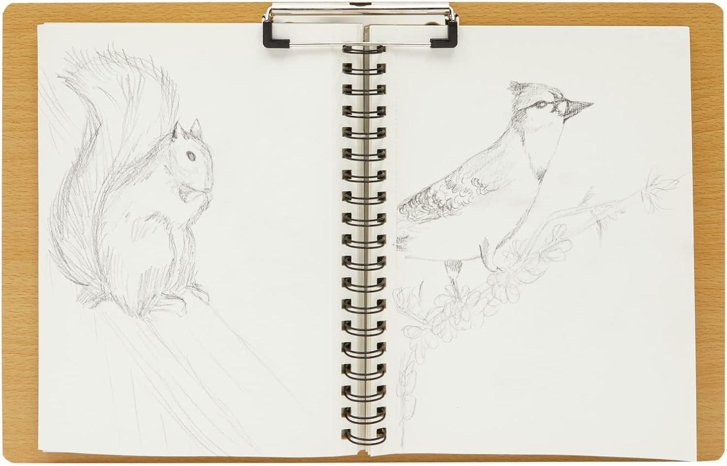 Juvale Extra Large Wooden Clipboard 11x17.3, Wood Horizontal Lap Board with Clip for Drawing Sketch, 3mm Thick