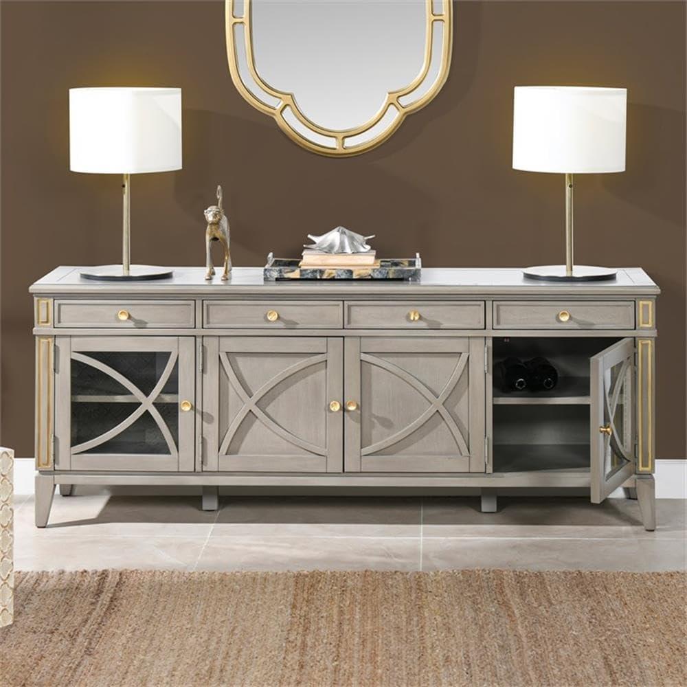 Jennifer Taylor Home Dauphin 71" TV Stand Display Console Table Grey Cashmere