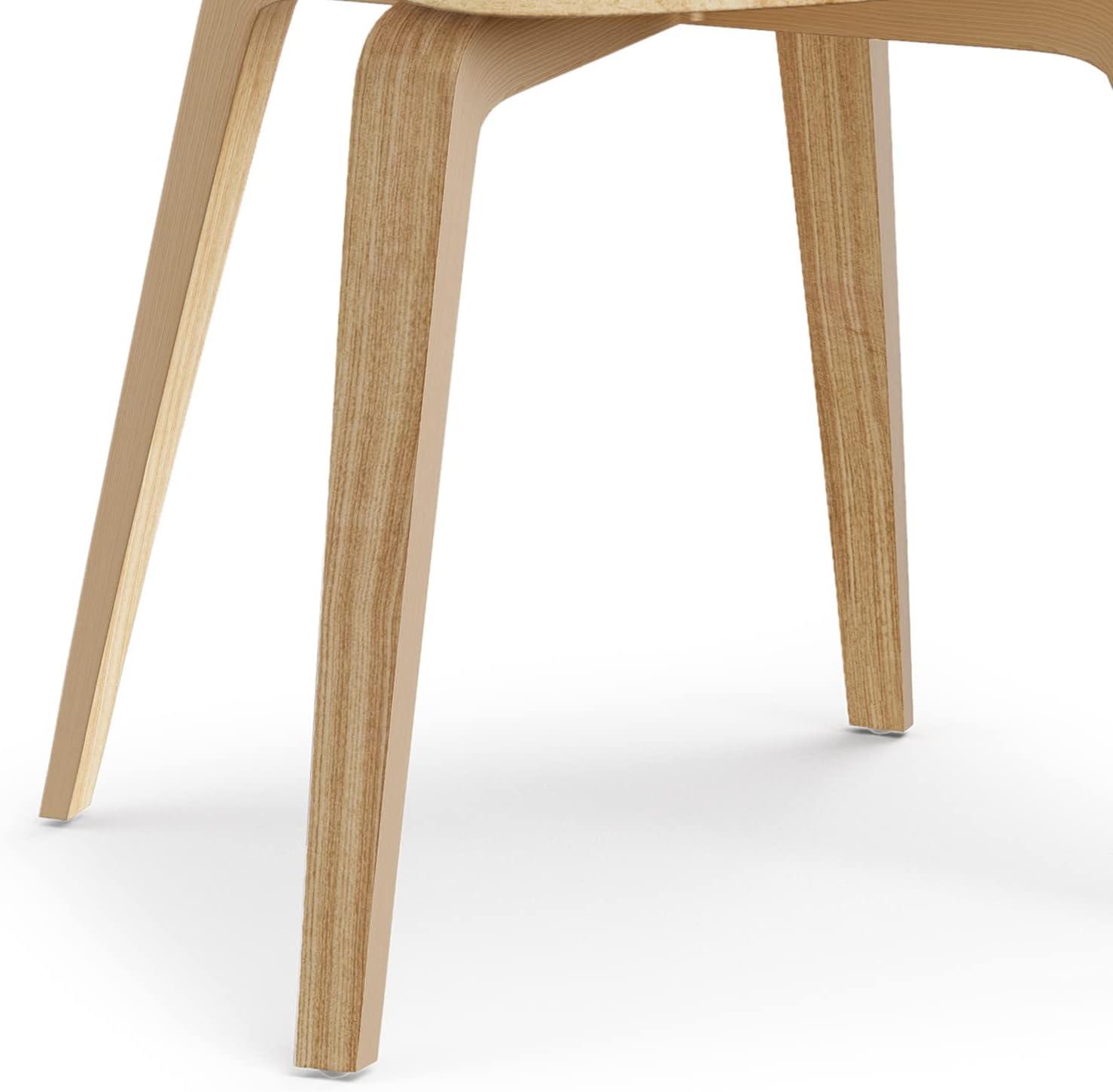 Lowell Bentwood Upholstered Dining Chair with Curved Backrest in Mid-Century Modern Style