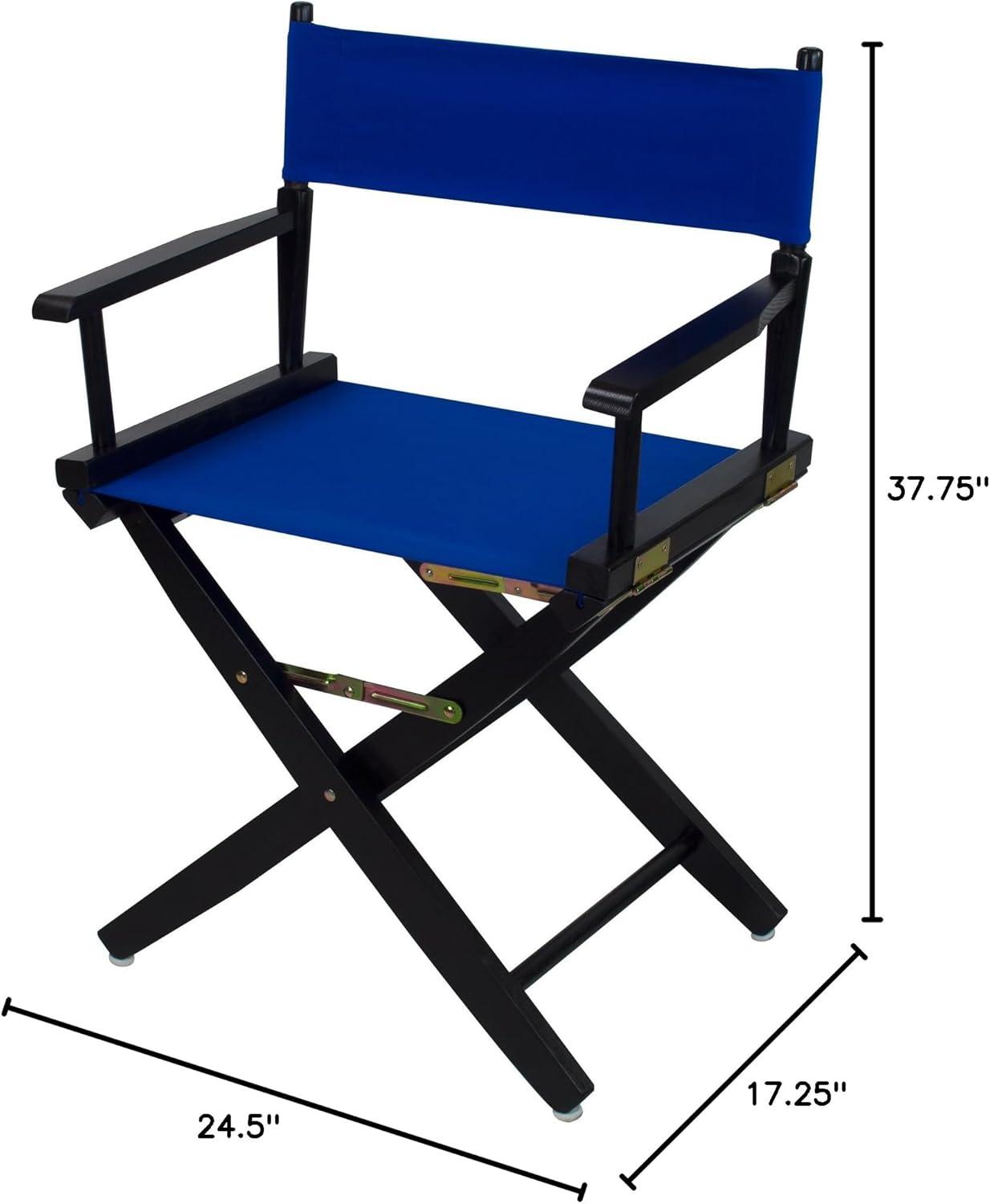 206-02-032-13 18 in. Extra-Wide Premium Directors Chair, Black Frame with Royal Blue Color Cover