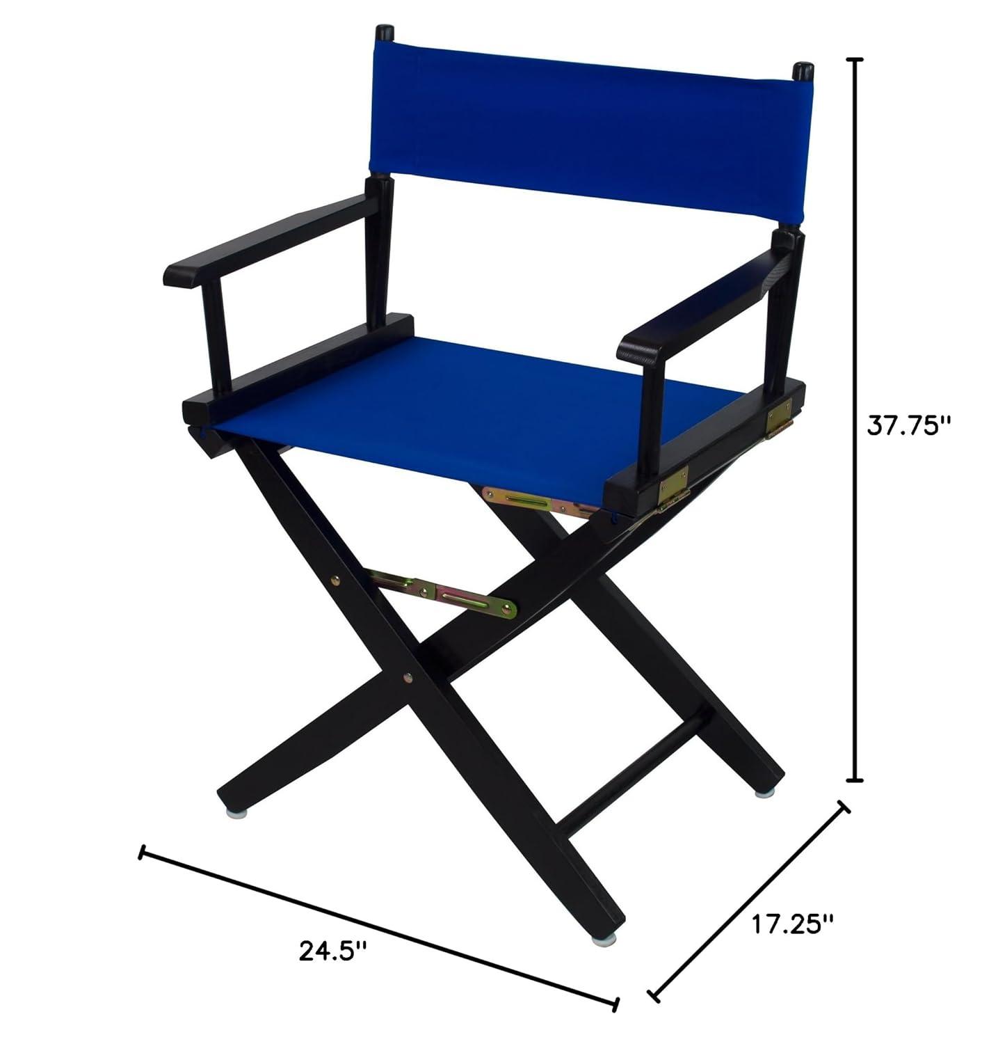 206-02-032-13 18 in. Extra-Wide Premium Directors Chair, Black Frame with Royal Blue Color Cover