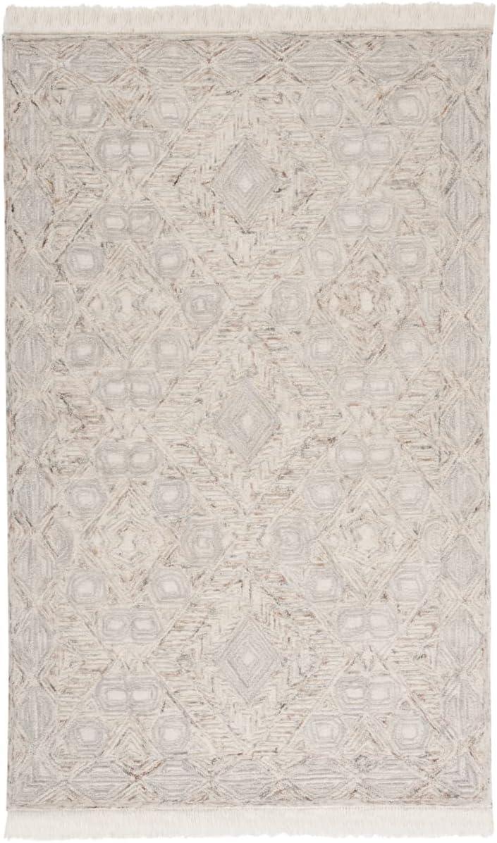 Ikat IKT801 Hand Tufted Area Rug - Ivory/Grey - 4'x6' - Safavieh.