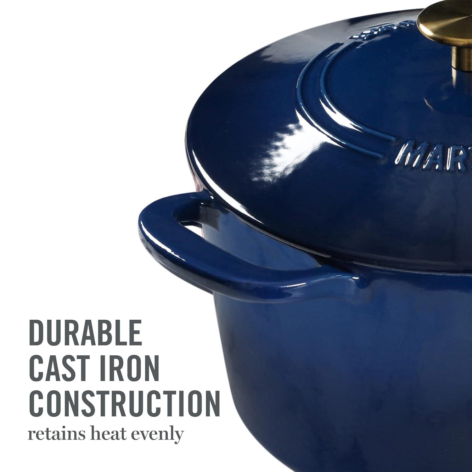 Martha Stewart Gatwick 7 qt. Cast Iron Round Dutch Oven with Lid