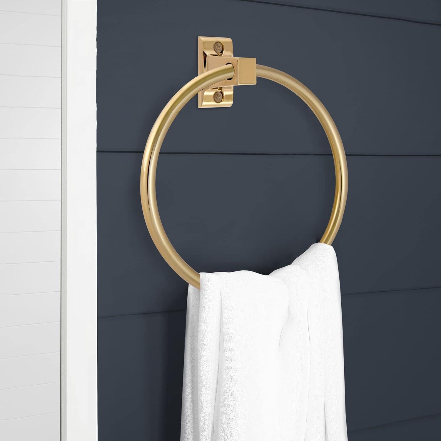 Design House Millbridge Traditional Metal Towel Ring in Polished Brass