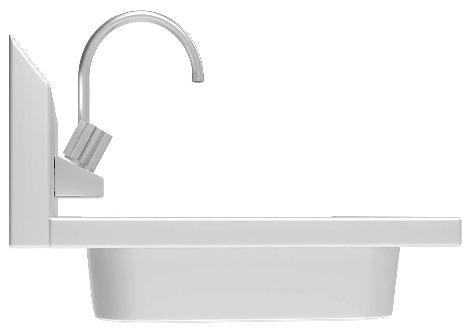 17 in. Stainless Steel Commercial Hand Sink with Gooseneck Faucet, Bowl SH17-4GNF