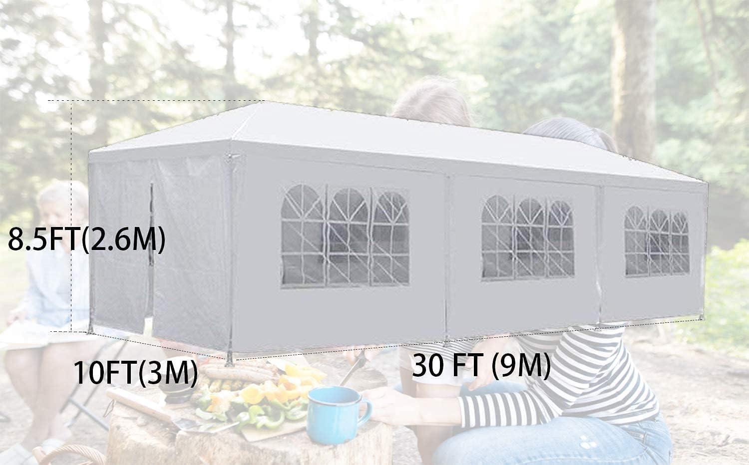 Ktaxon 10' X 30' Canopy Tent with 8 Side Walls for Party Wedding Camping and BBQ