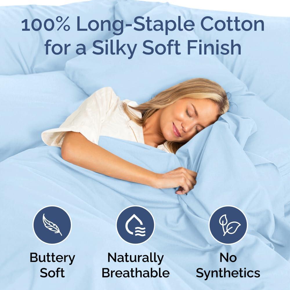 CGK Linens Hotel Quality 400 Tread count 100% Cotton Pillowcase Covers - Set of 2