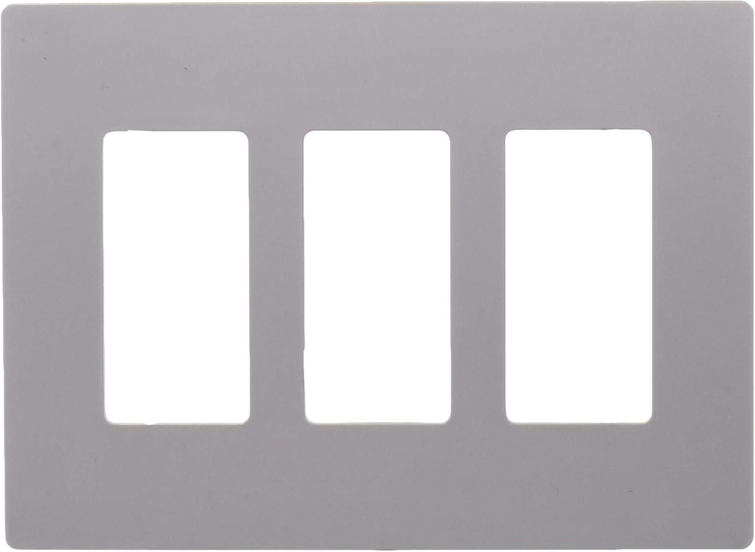 Gray 3-Gang Screwless Polycarbonate Wall Plate