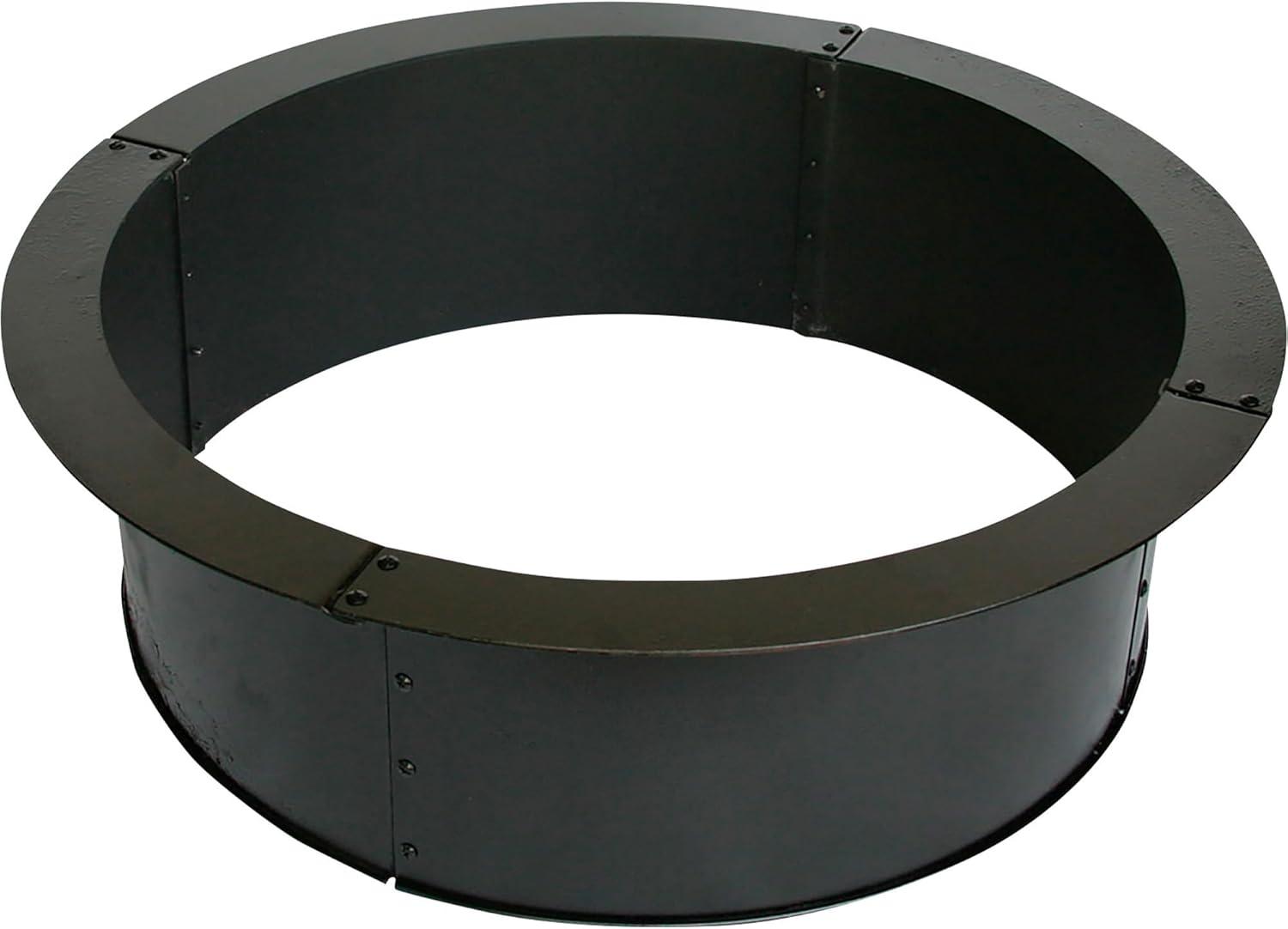 Heavy-Duty Black Steel 28" Round Outdoor Fire Pit Ring