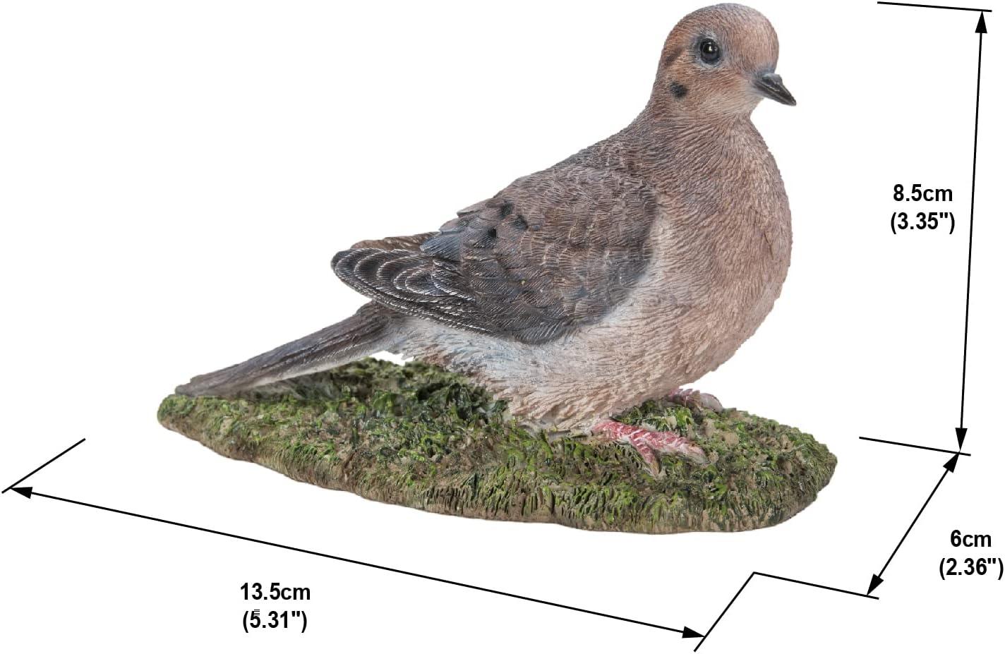 Life-Like Mourning Dove on Grass Polyresin Garden Statue