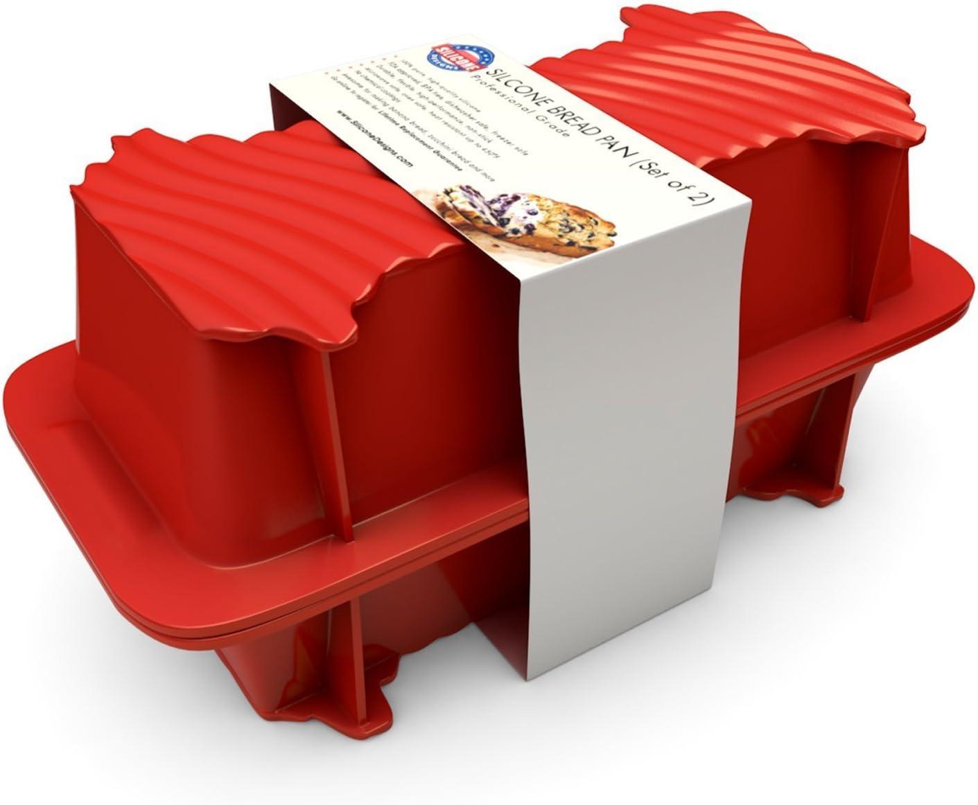 Silicone Large Bread Pan Set - Non-Stick 2PCS Baking Mold for Homemade Cakes, Breads, and Quiche | Premium Kitchen Pan | Dishwasher Safe 9.25L x 3.9W