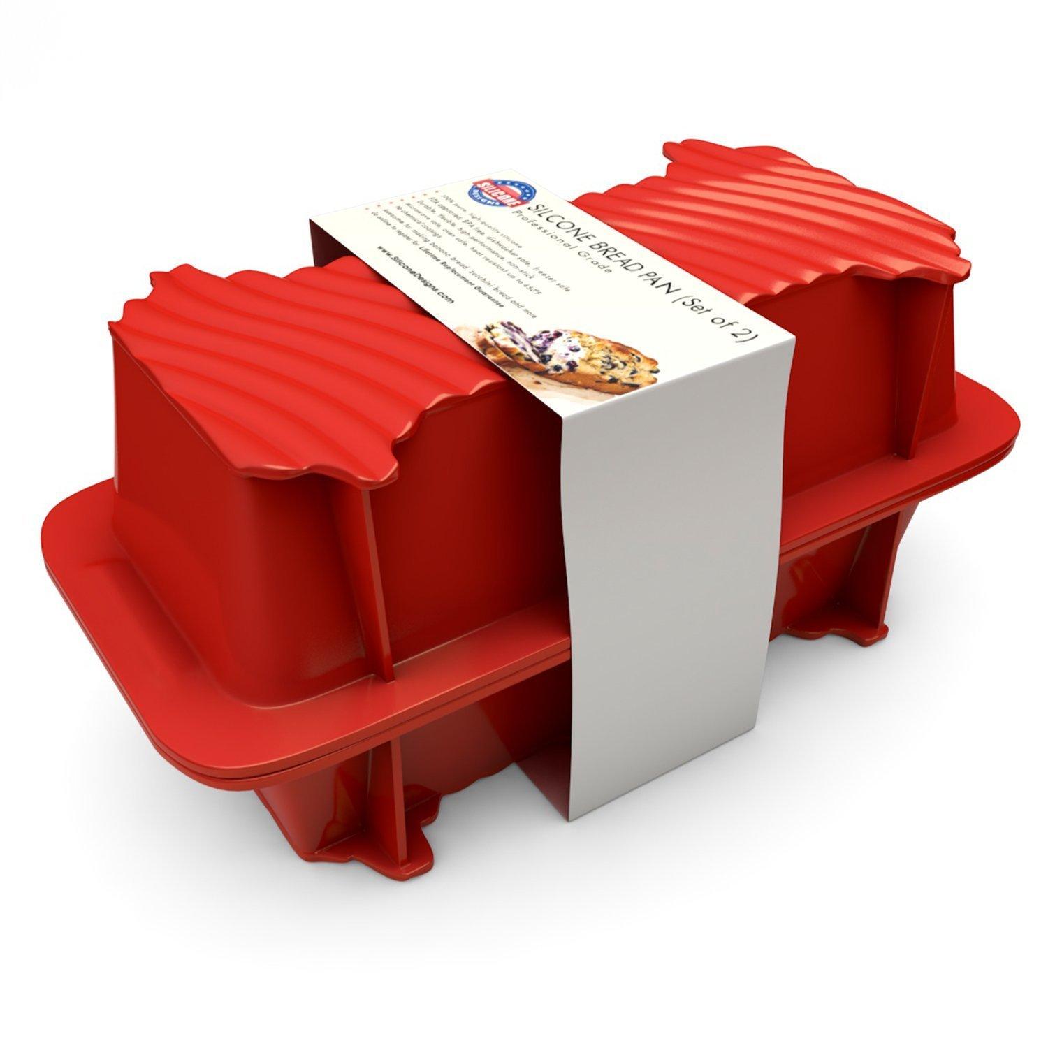 Silicone Large Bread Pan Set - Non-Stick 2PCS Baking Mold for Homemade Cakes, Breads, and Quiche | Premium Kitchen Pan | Dishwasher Safe 9.25L x 3.9W