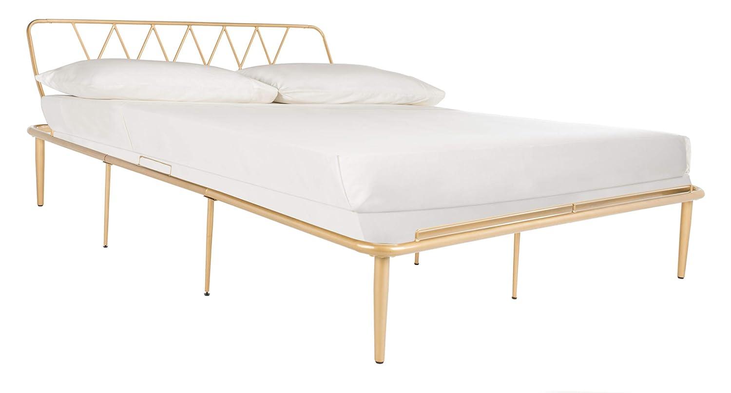 SAFAVIEH Gatsby Modern Glam Bed Frame, Queen, Gold