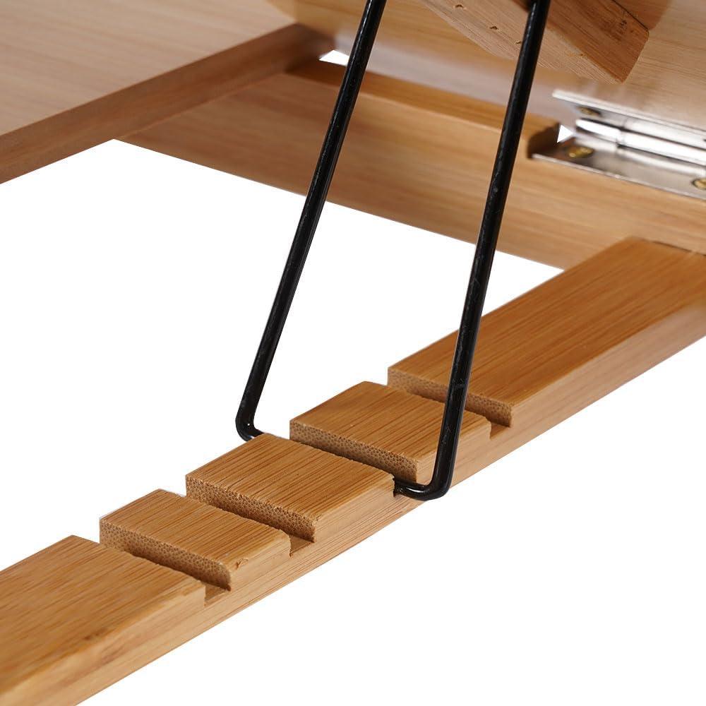 Bamboo Foldable Lap Desks for Laptop, Portable Bed Tray Table, Working,Snack Tray Breakfast Tray Bed Table Drawing Table