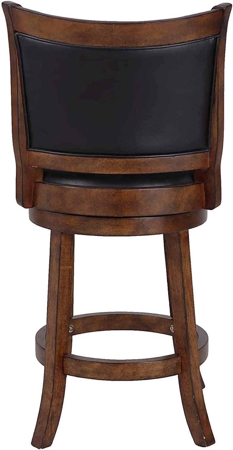 New Classic Bristol 29" Wood Swivel Bar Stool with PU Seat in Dark Brown/Black