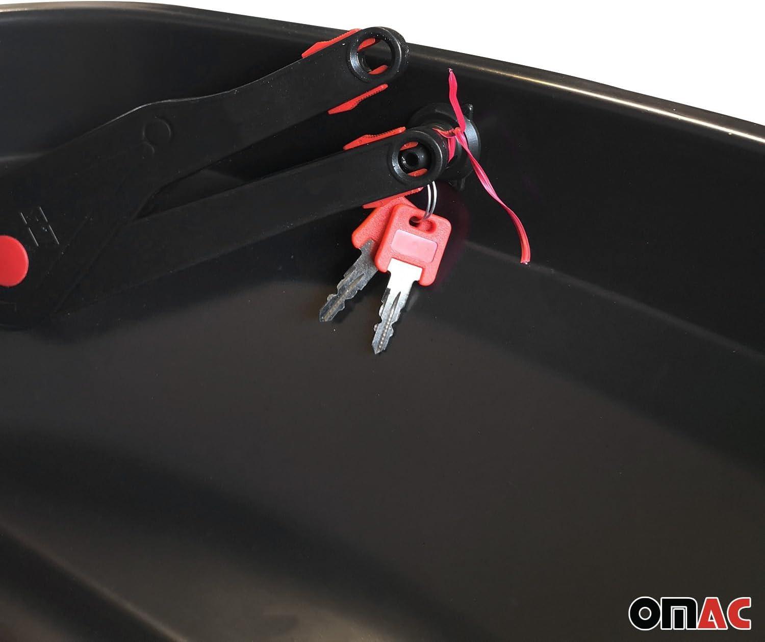 OMAC Rooftop Cargo Carrier Hard Shell, 8 Cubic Feet Cargo Box for Roof Rack, Dual-Side Opening, Waterproof Roof Box, Car Roof Carrier Hard Shell, Matt Black with Security Keys