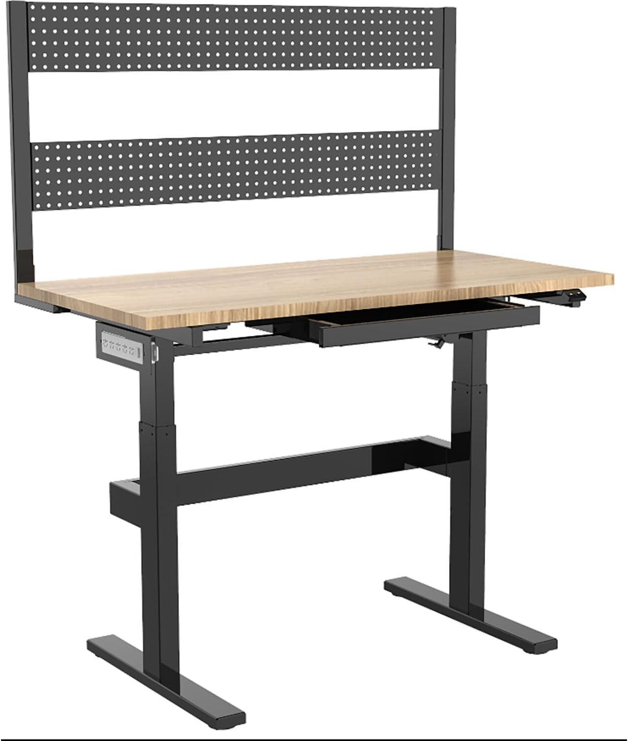 Modern 47" Black Adjustable Height Work Desk with Metal Frame