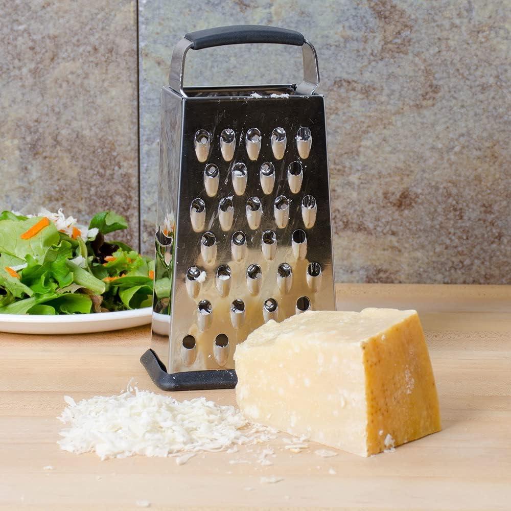 Small Stainless Steel 4-Sided Box Grater with Non-Slip Base