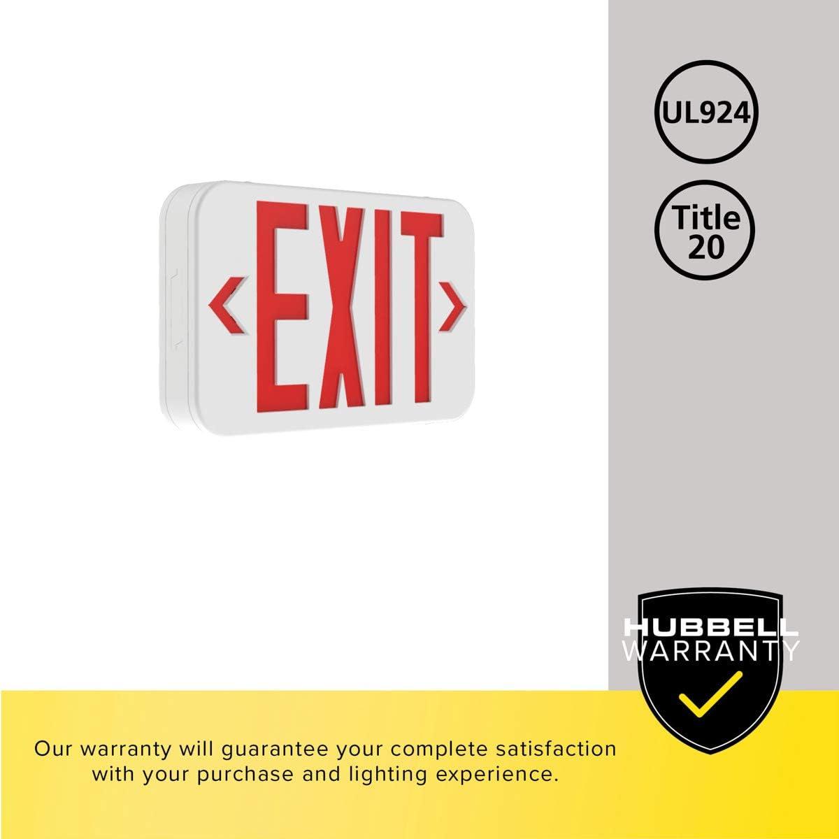 Hubbell Lighting CER Compass CE Series 1.8-Watt White and Red Integrated LED Exit Sign with NiCad Battery