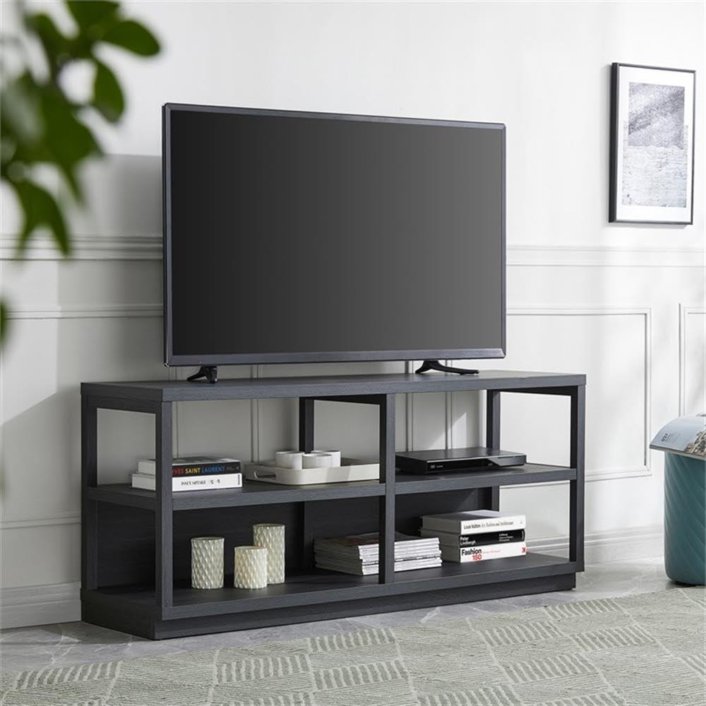 Evelyn&Zoe Thalia Rectangular TV Stand for TV's up to 60", Charcoal Gray