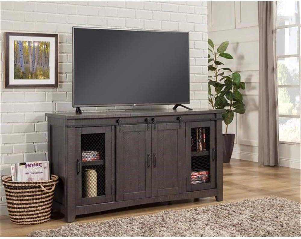 Sierra 65" Solid Wood TV Stand Gray Finish - Martin Svensson Home