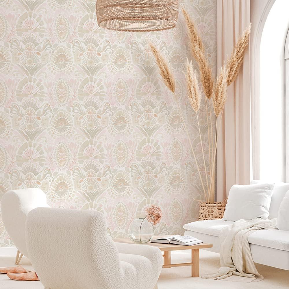 Wandering Rose Multicolor Damask Peel and Stick Wallpaper