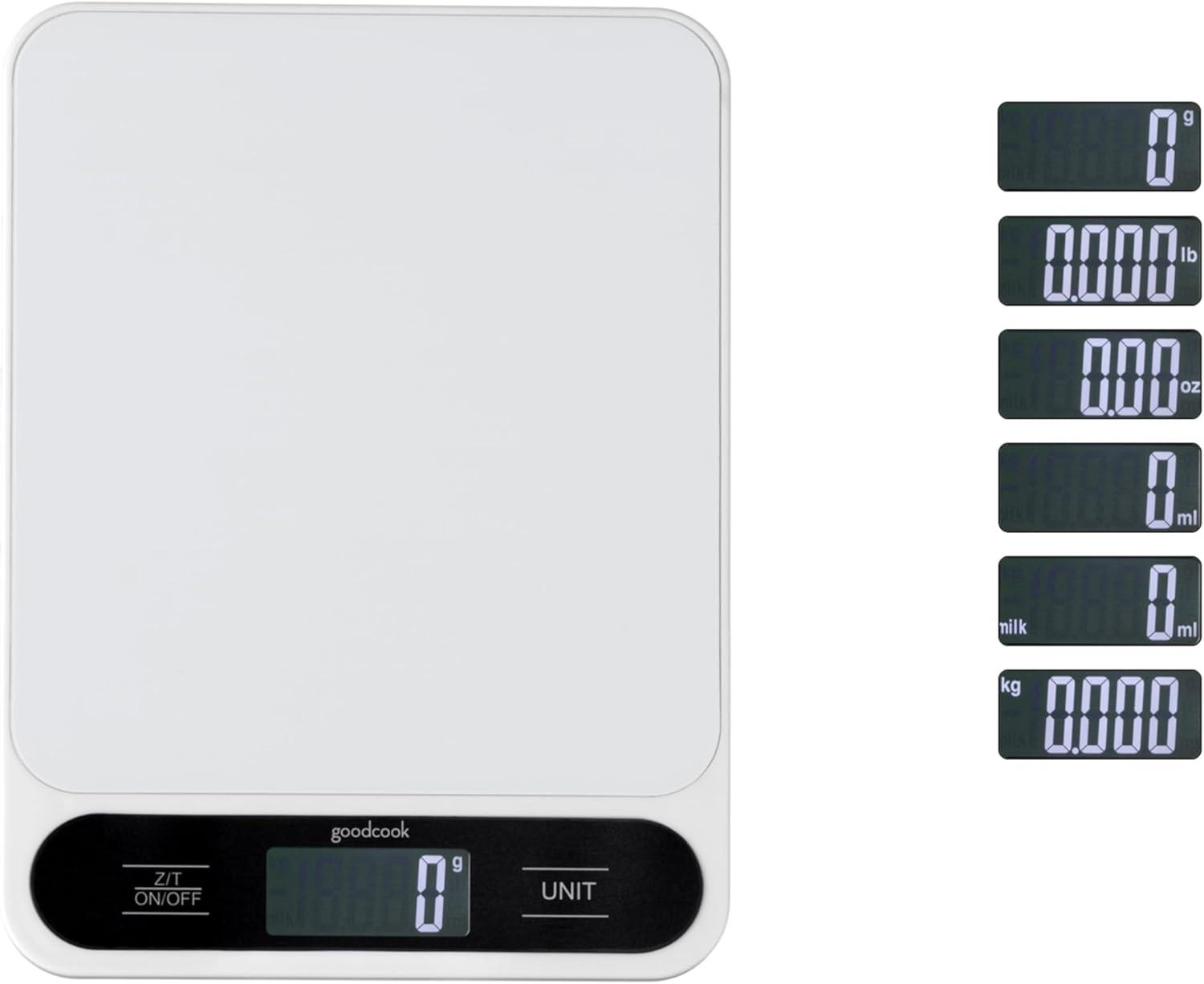 GoodCook White Digital Kitchen Scale with LCD Display